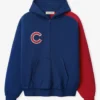 MLB Chicago Cubs x Fear of God Half-Zip Royal And Red Raglan Sport Hooded Jacket front view