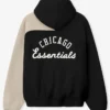 MLB Chicago White Sox x Fear of God Half-Zip Black And Khaki Raglan Sport Hooded Jacket back view