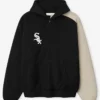 MLB Chicago White Sox x Fear of God Half-Zip Black And Khaki Raglan Sport Hooded Jacket front view