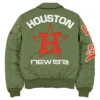 MLB Houston Astros New Era x Alpha Industries MA-1 Flight Green Satin Bomber Jacket back view