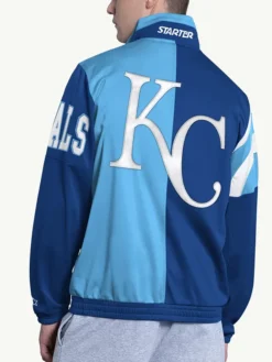 MLB Kansas City Royals Navy Blue Heritage Fleece Track Jacket back view