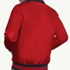 MLB Los Angeles Angels Captain Red Satin Varsity Bomber Jacket back view
