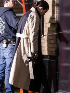 Mabel Mora Only Murders in the Building S03 Brown And Black Trench Coat back view