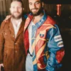 Maluma 2026 Color-Block Moto Leather Jacket