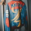 Maluma Color Block Racing Leather Jacket