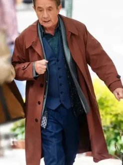 Martin Short Only Murders in the Building S05 Brown Cotton Coat front view