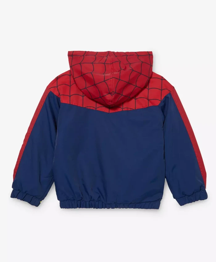 Marvel Spider Man reversible hooded jacket for toddlers with playful character styling