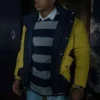 Mekai Curtis Power Book III Raising Kanan Black And Yellow Parachute Puffer Jacket front view