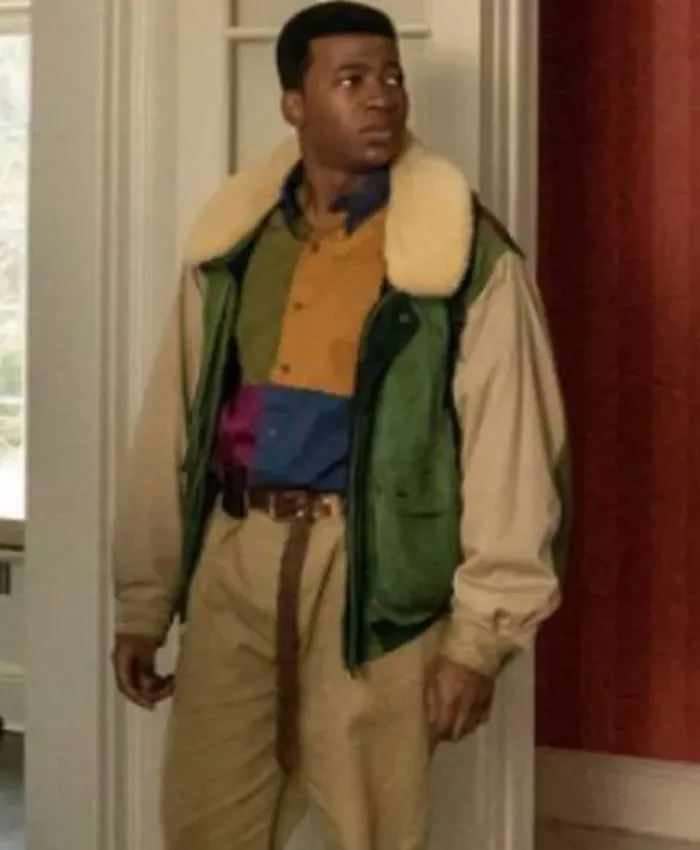 Mekai Curtis Power Book III Raising Kanan S03 Cotton Shearling Jacket front view