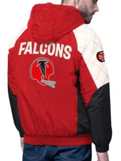 Men-Atlanta-Falcons-Starter-Hooded-Red-Jacket