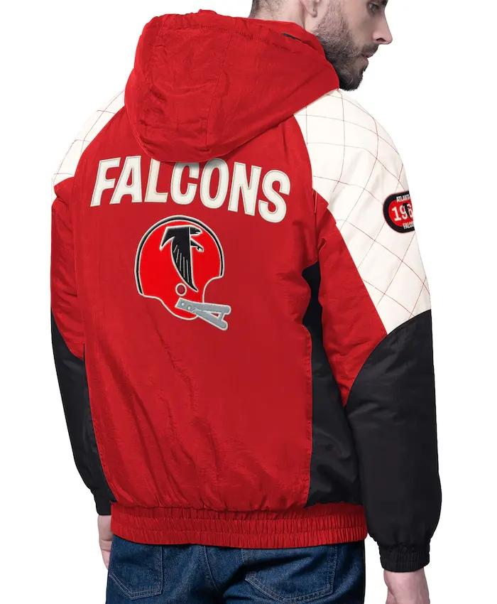 Men-Atlanta-Falcons-Starter-Hooded-Red-Jacket