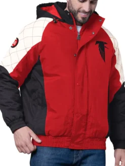 Mens-Atlanta-Falcons-Starter-Red-Hooded-Jacket