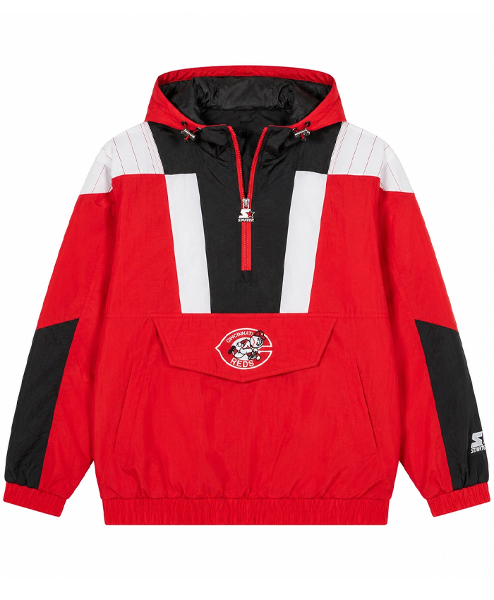 Mens-Cincinnati-Reds-Windbreaker-Jacket-With-Hood