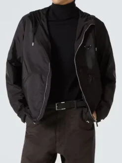 Men's Prada Black Nylon Hooded Windbreaker Jacket