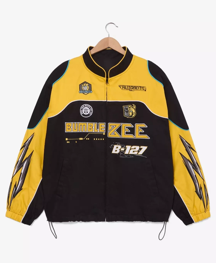 Shop Men’s Transformers Bumblebee Yellow and Black Racing Jacket
