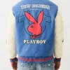 Mens True Religion x Playboy Blue Leather Jacket