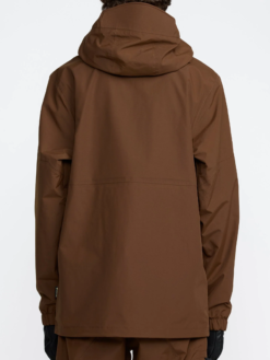 Men's Volcom Brown Gore-Tex Hooded Jacket Back
