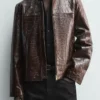 Mens-Zara-Crocodile-Style-Leather-Jacket
