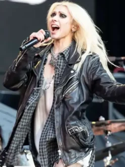 Mercedes-Benz Stadium 2026 Taylor Momsen Black Layers Black Biker Leather Jacket side view