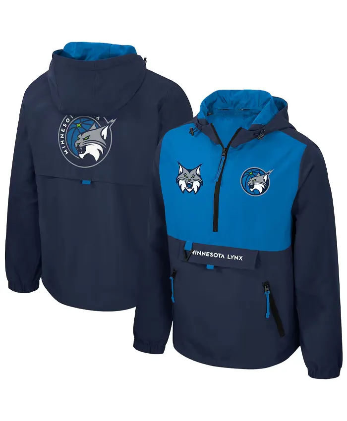 Minnesota-Lynx-Stadium-Essentials-Navy-Blue-Quarter-Zip-Jacket-Unisex