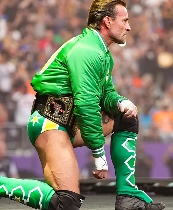 Minnesota North Stars Inspired CM Punk Satin Jacket featuring full-length sleeves and two pockets