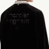 Moncler x Fragment Yūgō Embroidered Souvenir Black Wool Varsity Jacket back view