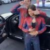 Movie Spider-Man 2026 Tom Holland And Zendaya Leather Jacket multicolor premium design