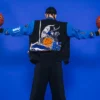 NBA Jose Alvarado SLAM Kicks 29 Custom AND1 Black And Blue Varsity Jacket back view