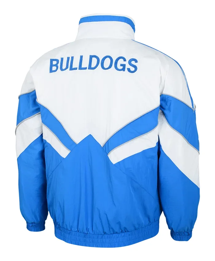 NRL Canterbury-Bankstown Heritage Winter White And Blue Jacket back view