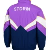 NRL Melbourne Storm Heritage Winter Purple And Blue Polyester Retro Jacket back view