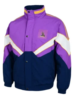 NRL Melbourne Storm Heritage Winter Purple And Blue Polyester Retro Jacket front view