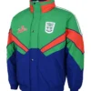 NRL New Zealand Warriors Heritage Winter Green And Blue Polyester Retro Jacket front view