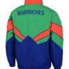 NRL New Zealand Warriors Heritage Winter Polyester Green And Blue Retro Jacket back view
