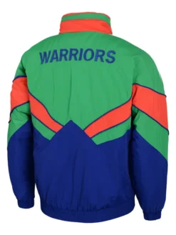 NRL New Zealand Warriors Heritage Winter Polyester Green And Blue Retro Jacket back view