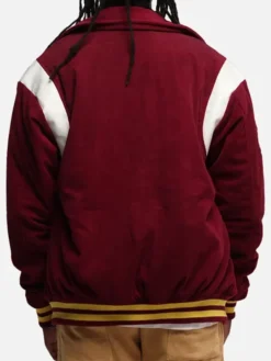 NRL Team Brisbane Broncos 1908 Maroon Wool Varsity Jacket back view