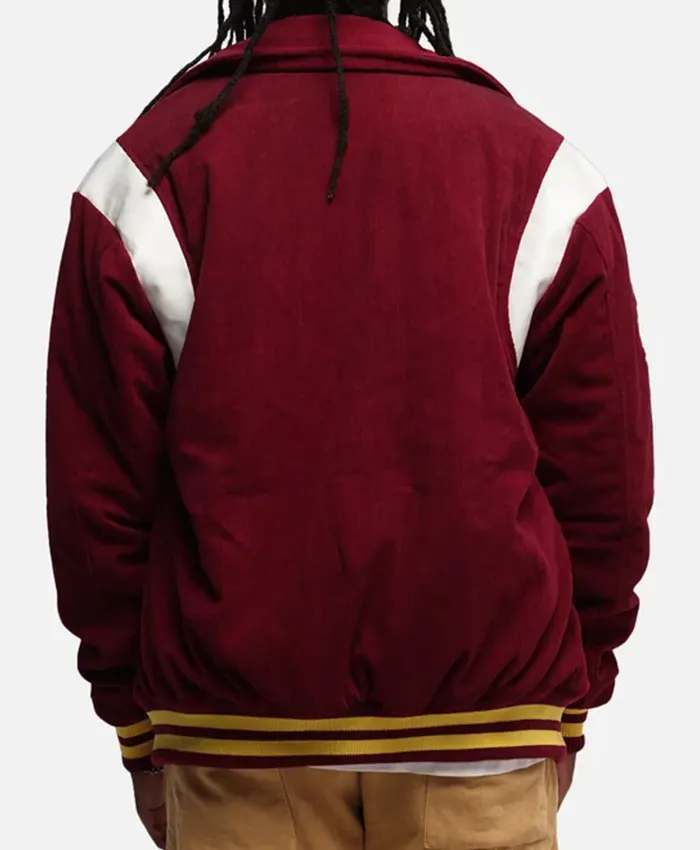 NRL Team Brisbane Broncos 1908 Maroon Wool Varsity Jacket back view