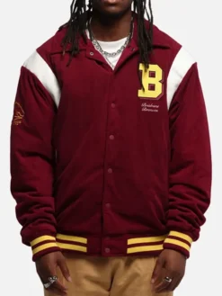 NRL Team Brisbane Broncos 1908 Maroon Wool Varsity Jacket front view