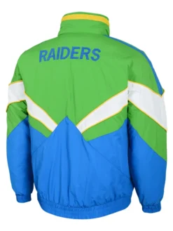 NRL Team Canberra Raiders Heritage Winter Green And Blue Retro Jacket back view