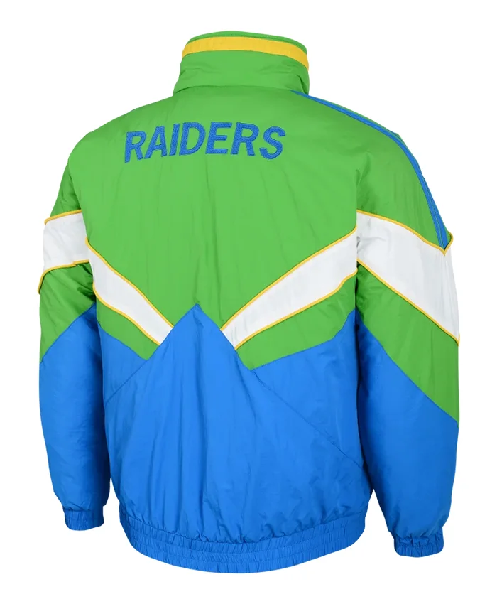 NRL Team Canberra Raiders Heritage Winter Green And Blue Retro Jacket back view