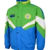 NRL Team Canberra Raiders Heritage Winter Green And Blue Retro Jacket front view