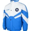 NRL Team Canterbury-Bankstown Heritage Winter White And Blue Jacket front view