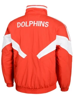 NRL Team Dolphins Heritage Heritage Winter Red And White Polyester Jacket back view