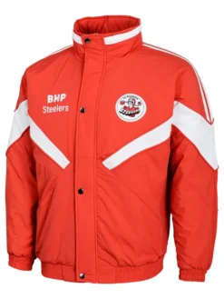 NRL Team Illawarra Steelers Heritage Winter Red And White Polyester Retro Jacket front view