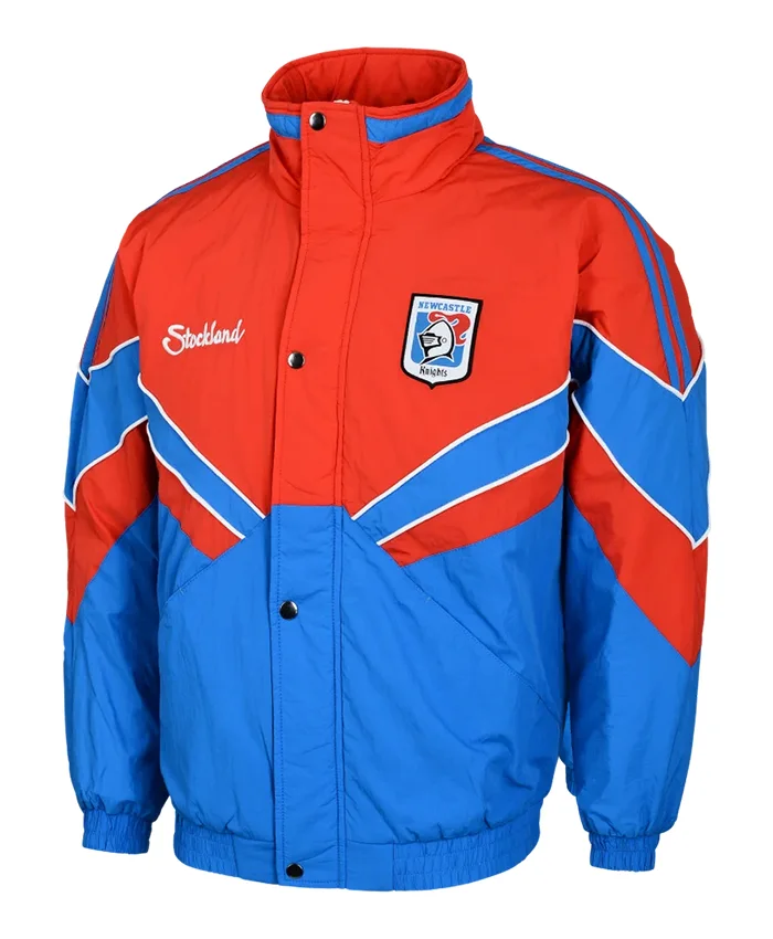 NRL Team Newcastle Knights Heritage Winter Red And Blue Retro Jacket front view