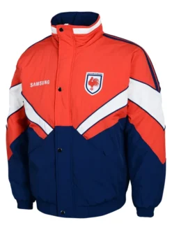 NRL Team Sydney Roosters Heritage Winter Orange And Blue Polyester Jacket front view