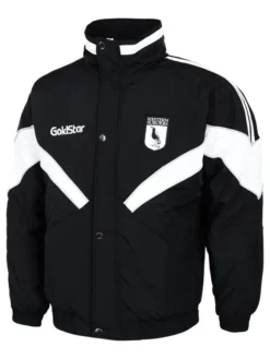 NRL Team Western Suburbs Magpies Heritage Winter Black And White Polyester Retro Jacket front view