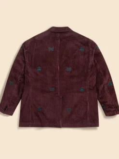 Needles x Brooks Brothers Burgundy Corduroy Jacket Back