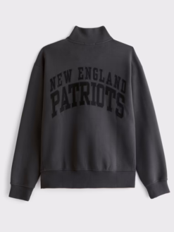 New England Patriots Abercrombie Fitch Black Half-Zip Top Jacket