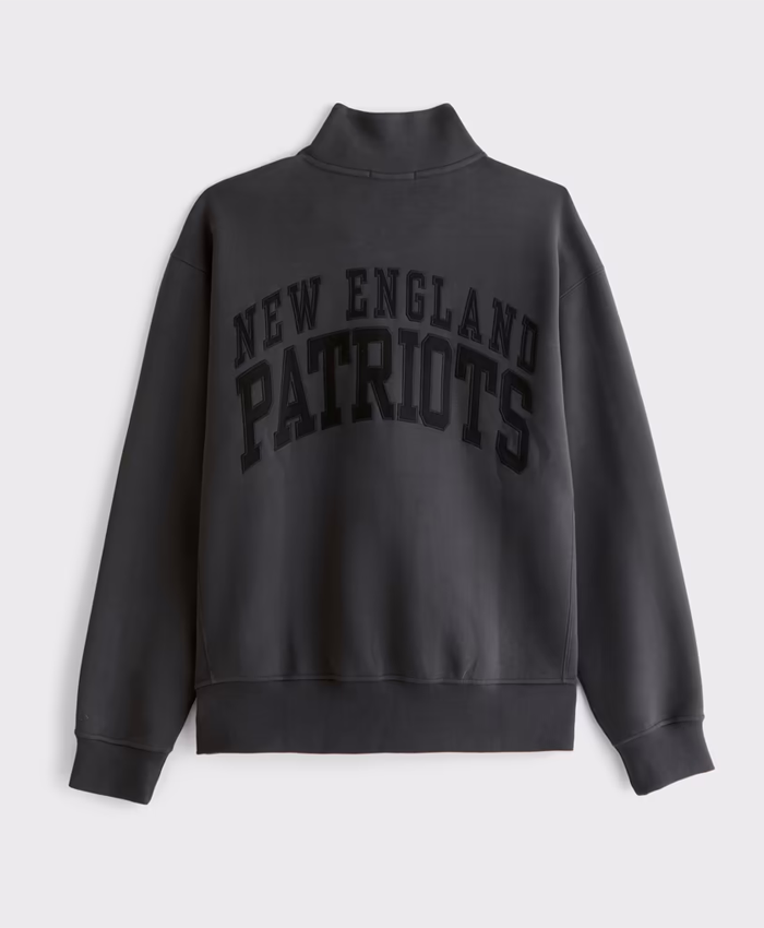 New England Patriots Abercrombie Fitch Black Half-Zip Top Jacket