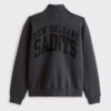 New Orleans Saints Abercrombie Fitch Black Fleece Half-Zip Top Jacket Back